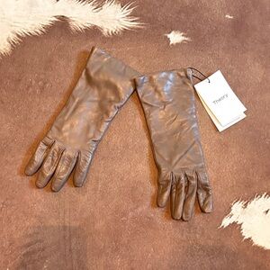 Theory Brown Leather Gloves